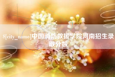 灯塔中国消防救援学院河南招生录取分数