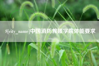 灯塔中国消防救援学院体能要求