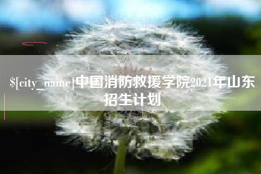灯塔中国消防救援学院2021年山东招生计划