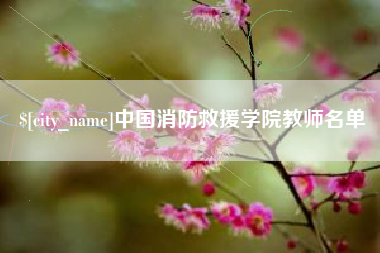 灯塔中国消防救援学院教师名单
